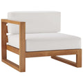 Modway Eei-4124-Nat-Whi Upland Patio Teak Wood Left-Arm Chair, Natural White