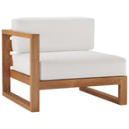 Modway Eei-4124-Nat-Whi Upland Patio Teak Wood Left-Arm Chair, Natural White