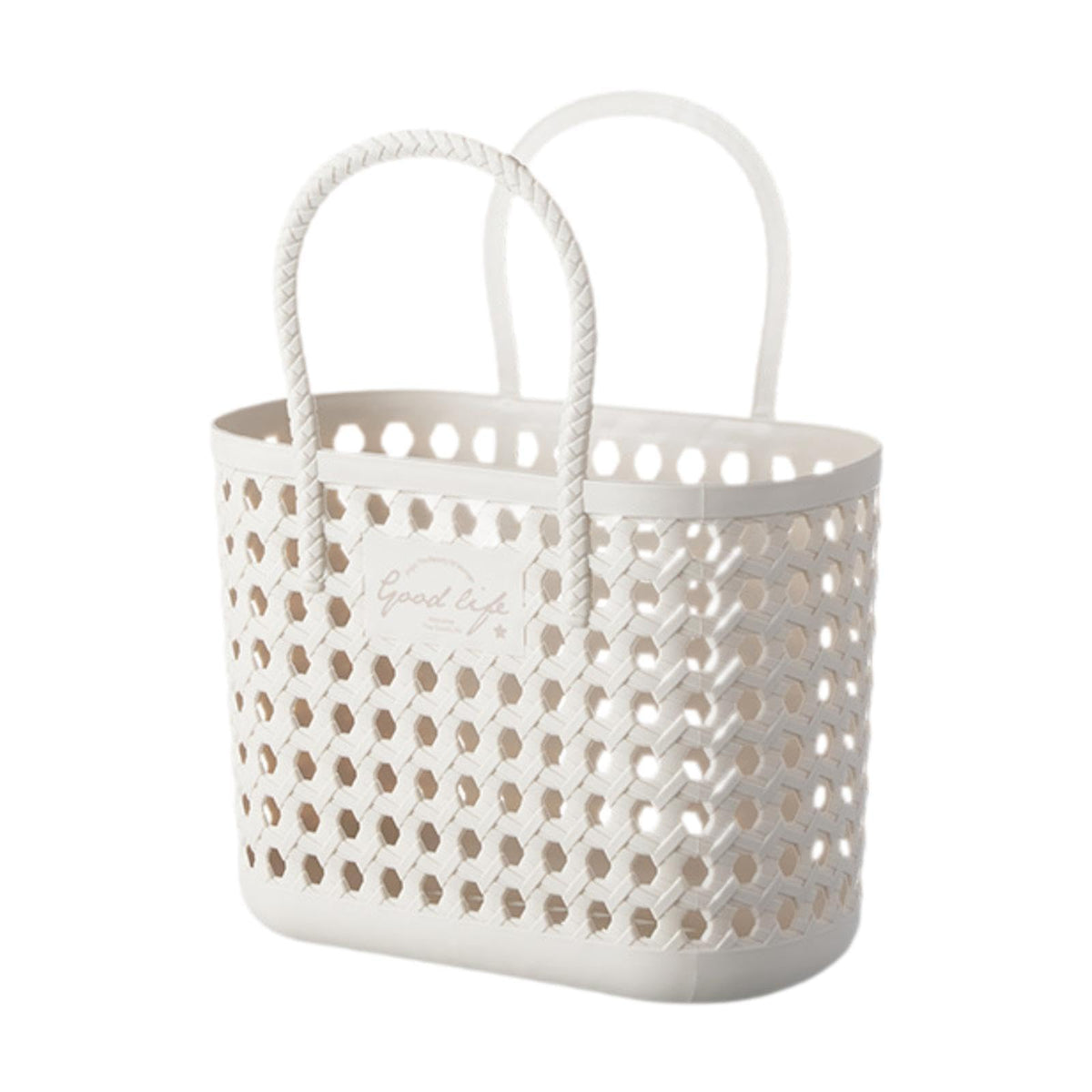 MYADDICTION Shower Caddy Basket Handbag Shower Caddy Tote for Apartment Household Pantry Small Beige