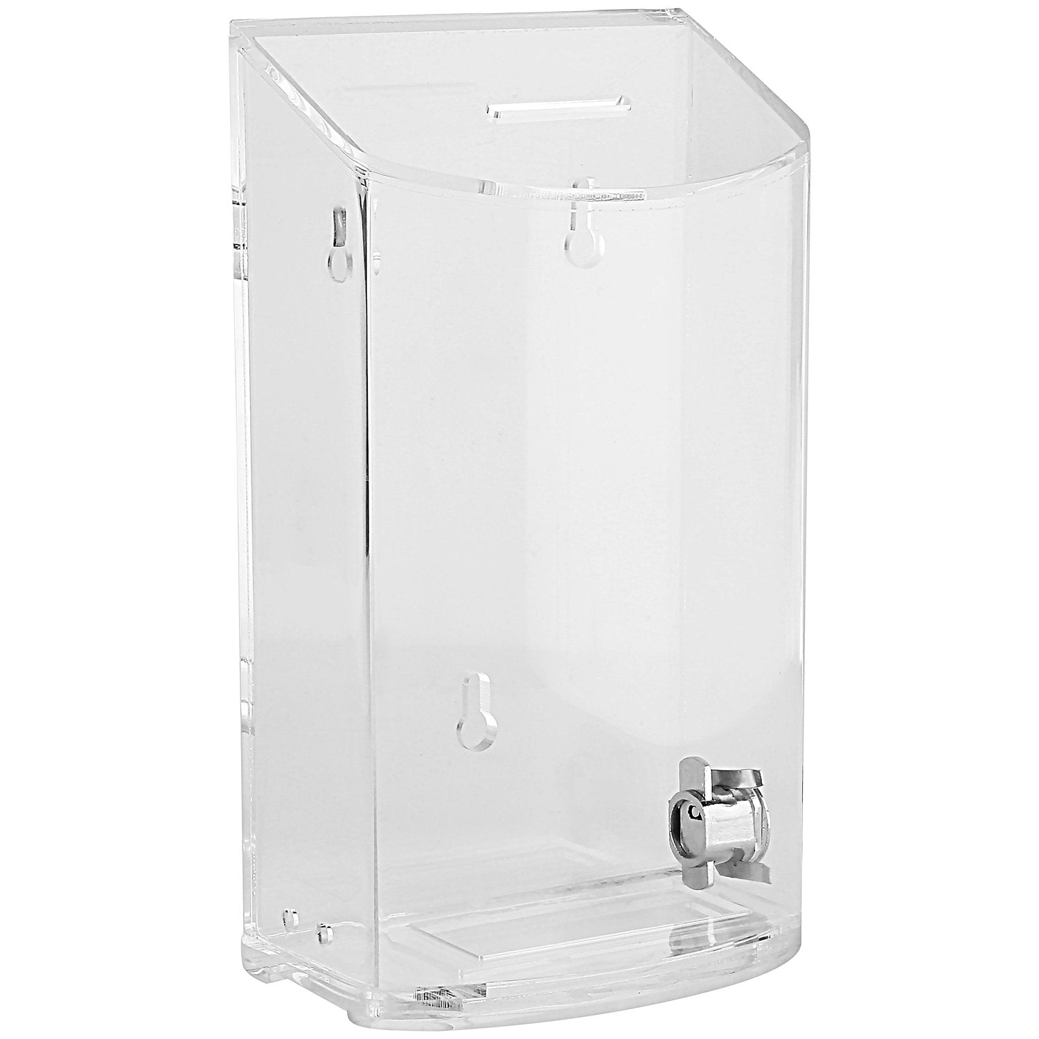 Mcb - Rounded Acrylic Box - Charity Box - Donation Box - Collection Box - Tip Container - Kupat Tzedakah (Clear)