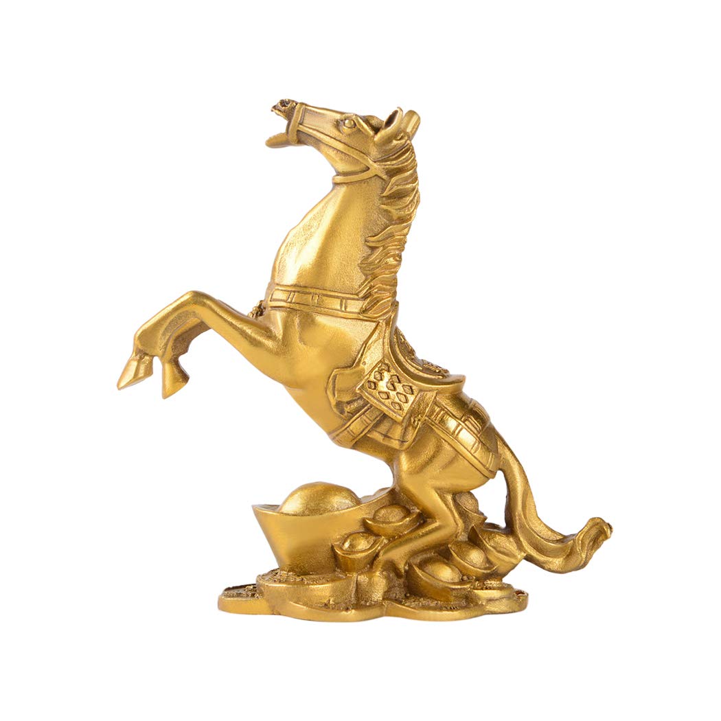 BRABUD Brass Rich Horse Statues Handmade Golden Wealth Horse Figurine Home Decor Gift BS031