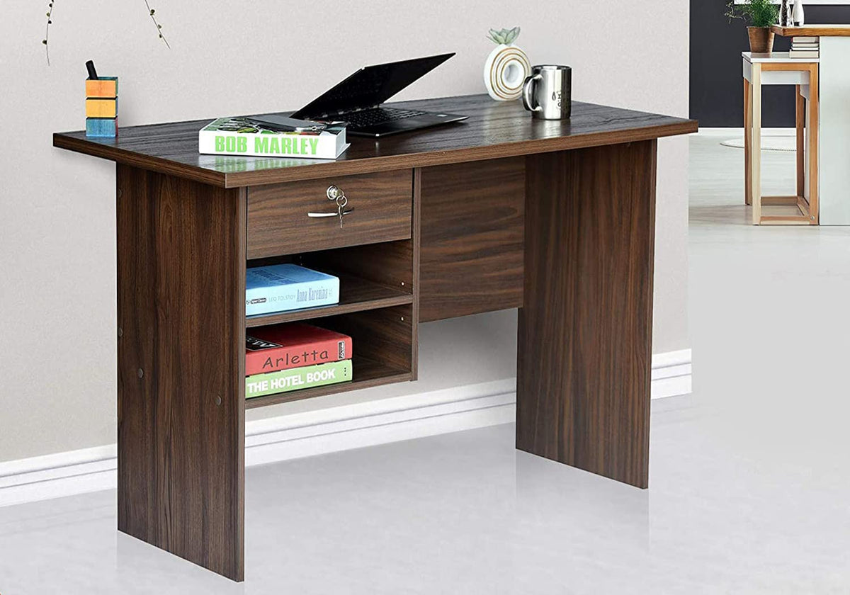 Zefurn Kaira Matte Finish Study Table, Laptop, Computer Table Desk For Home And Office (Brown, Wenge  Large) | Wooden Furniture