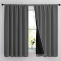 NICETOWN Cold Reducing Curtains, 100% Blackout Curtains 63  Long, Soft Thermal Insulated Rod Pocket 2-Layer Lined Drapes, Energy