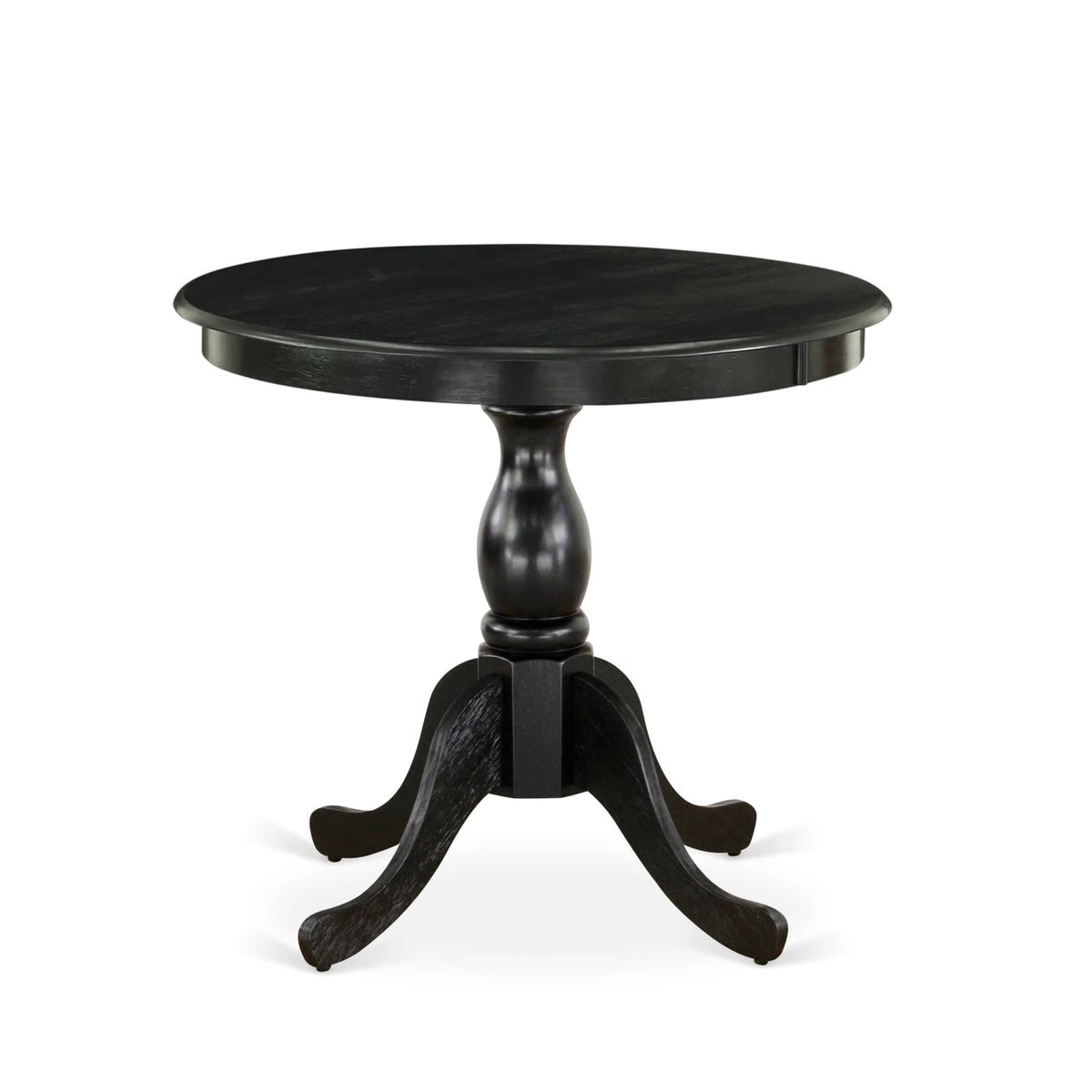 East West Furniture Ast-Blk-Tp Antique Modern Kitchen Table - A Round Dining Table Top With Pedestal Base, 36X36 Inch, Multi-Color