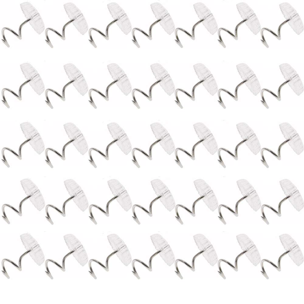 Sowaka 60 Pcs Twist Pins Upholstery Clear Heads Slip Cover Fasteners Headliner Pins For Sofa Car Van Home Furniture Hold Bed Ski