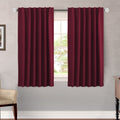 H.Versailtex Blackout Curtains Thermal Insulated Window Treatment Panels Room Darkening Blackout Drapes For Living Room Back Tab/Rod Pocket Bedroom Draperies, 52 X 54 Inch, Burgundy Red, 2 Panels