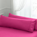 Aormenzy Microfiber Pillow Cases - Body Size Set Of 2-1800 Thread Count Ultra Soft Hot Pink Pillowcases - Wrinkle Resistant Pill