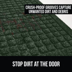 Gorilla Grip Ultra Absorbent Moisture Guard Doormat, Absorbs Up To 1.7 Cups Of Water, Stain And Fade Resistant, Spiked Rubber Backing, All Weather Mats Capture Dirt, Indoor Outdoor, 29X17, Green