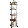 Hosfais 5 Tier Narrow Bookshelf: Tall Bookcase with Edge Protection, Industrial Modern Bookshelves for Bedroom Living Room Home 