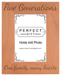 Gifts For All By Rachel Olevia Five Generations One Family Many Hearts Natural Wood Engraved 4x6 Portrait Picture Frame Wood