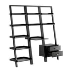 Winsome Bellamy 3-Piece Solid Wood Leaning Desk & Shelf Set in Lustrous Black