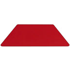 Flash Furniture Mobile 22.5''W x 45''L Trapezoid Red HP Laminate Activity Table - Standard Height Adjustable Legs