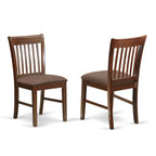 East West Furniture Capri 6 Piece Modern Dining Set Contains a Rectangle Wooden Table and 4 Linen Fabric Upholstered Chairs with a Bench, 36x60 Inch, Mahogany