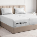 Extra Deep Pocket Split King Sheets - 5 Piece Breathable & Cooling Bed Sheets - Hotel Luxury Bed Sheet Set - Soft, Wrinkle Free & Comfy - Easily Fits Extra Deep Mattresses - Deep Pocket White Sheets