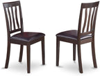 East West Furniture HLAN3-CAP-LC Boston 3-Piece Modern Set Contains a Round Table and 2 Faux Leather Kitchen Dining Chairs, 42x42 Inch, Cappuccino
