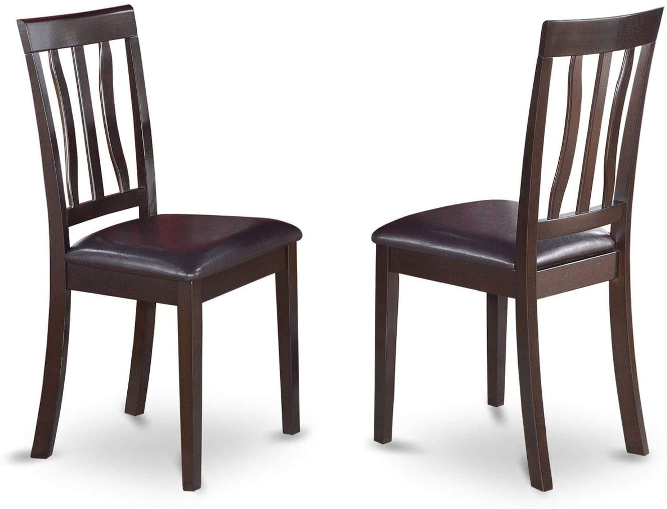 East West Furniture HLAN3-CAP-LC Boston 3-Piece Modern Set Contains a Round Table and 2 Faux Leather Kitchen Dining Chairs, 42x42 Inch, Cappuccino