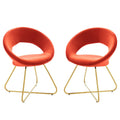 Modway Nouvelle Set Of 2 Dining Chair In Gold Orange Finish Eei-4681-Gld-Ora