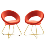 Modway Nouvelle Set Of 2 Dining Chair In Gold Orange Finish Eei-4681-Gld-Ora