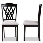 Baxton Studio Delilah Modern Fabric Dining Chair, Grey and Dark Brown, 2/Set (171-2PC-10952HT)