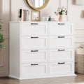 BOTLOG White Dresser for Bedroom, Wood Chest of Drawers, Large Modern Dresser for Closet 8 Drawer, Wide Storage Cabinet, Bedroom