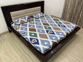 Tib Glace Cotton Elastic Fitted Bedsheets King Size With 2 Pillow Covers, Pack Of 3 B0Cv5R9N2M (Multi)