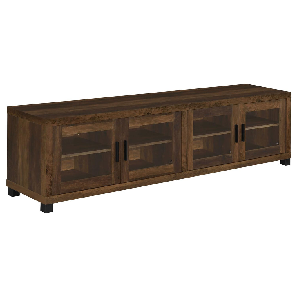 Coaster Home Furnishings Sachin 79-Inch TV Stand for TVs up to 85 Inch 4-Door Entertainment Center Media Console Adjustable Shelves Engineered Wood Eco-Friendly Laminate Dark Pine 736293
