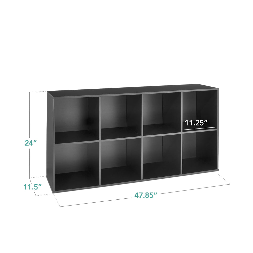 Best Choice Products 8-Cube Storage Organizer, 11In Shelf Opening, Bookcase, Display Shelf, Customizable W/ 3 Removable Back Panels – Oak