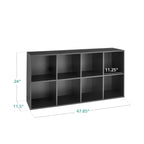 Best Choice Products 8-Cube Storage Organizer, 11In Shelf Opening, Bookcase, Display Shelf, Customizable W/ 3 Removable Back Panels – Oak