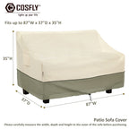 Cosfly Patio Furniture Covers Waterproof, Outdoor Sofa Cover Heavy Duty Fits Up To 87W X 37D X 35H Inches