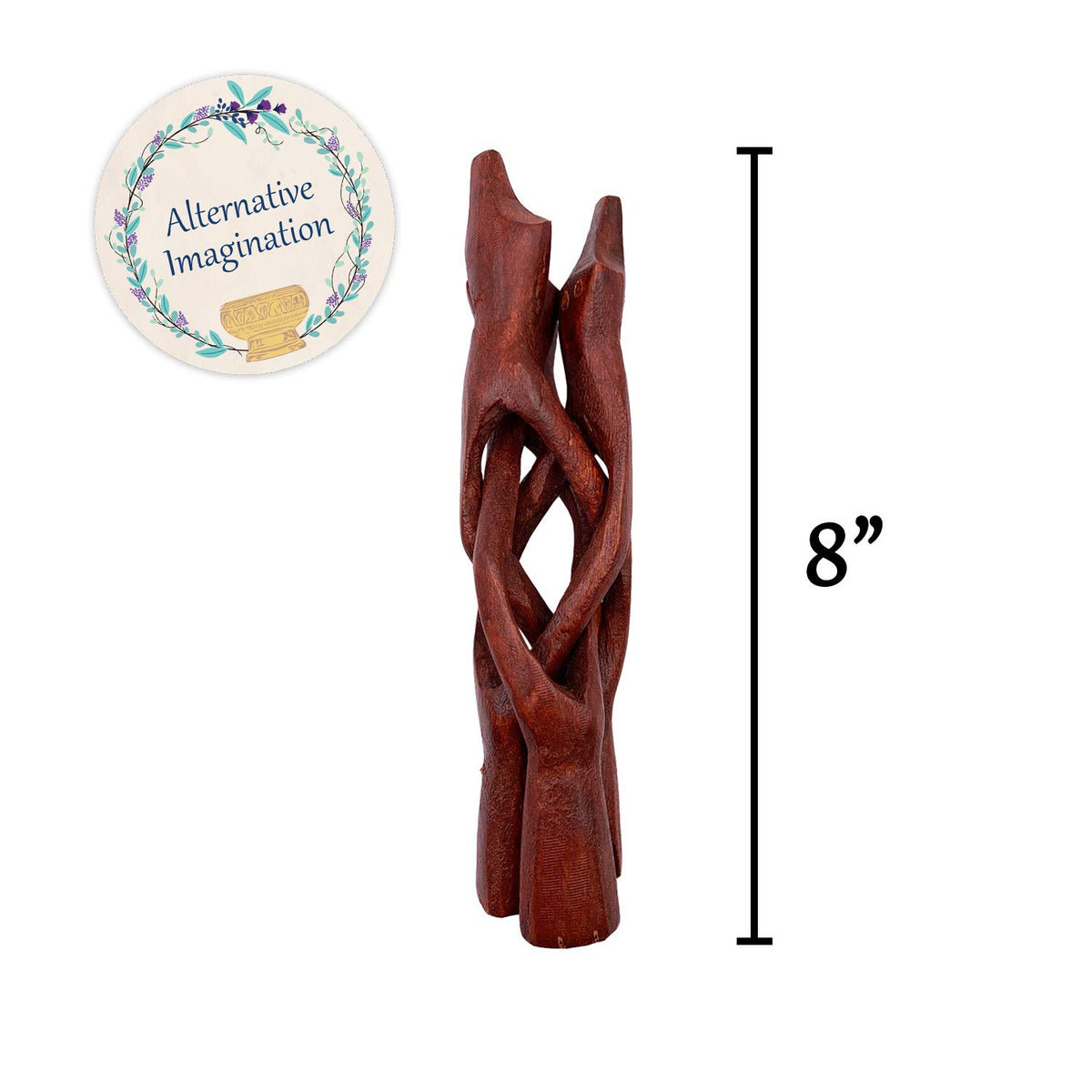 Alternative Imagination 8-Inch Stained Wooden Tripod Stand for Home Decor, Abalone Shell, Crystal Ball, and More