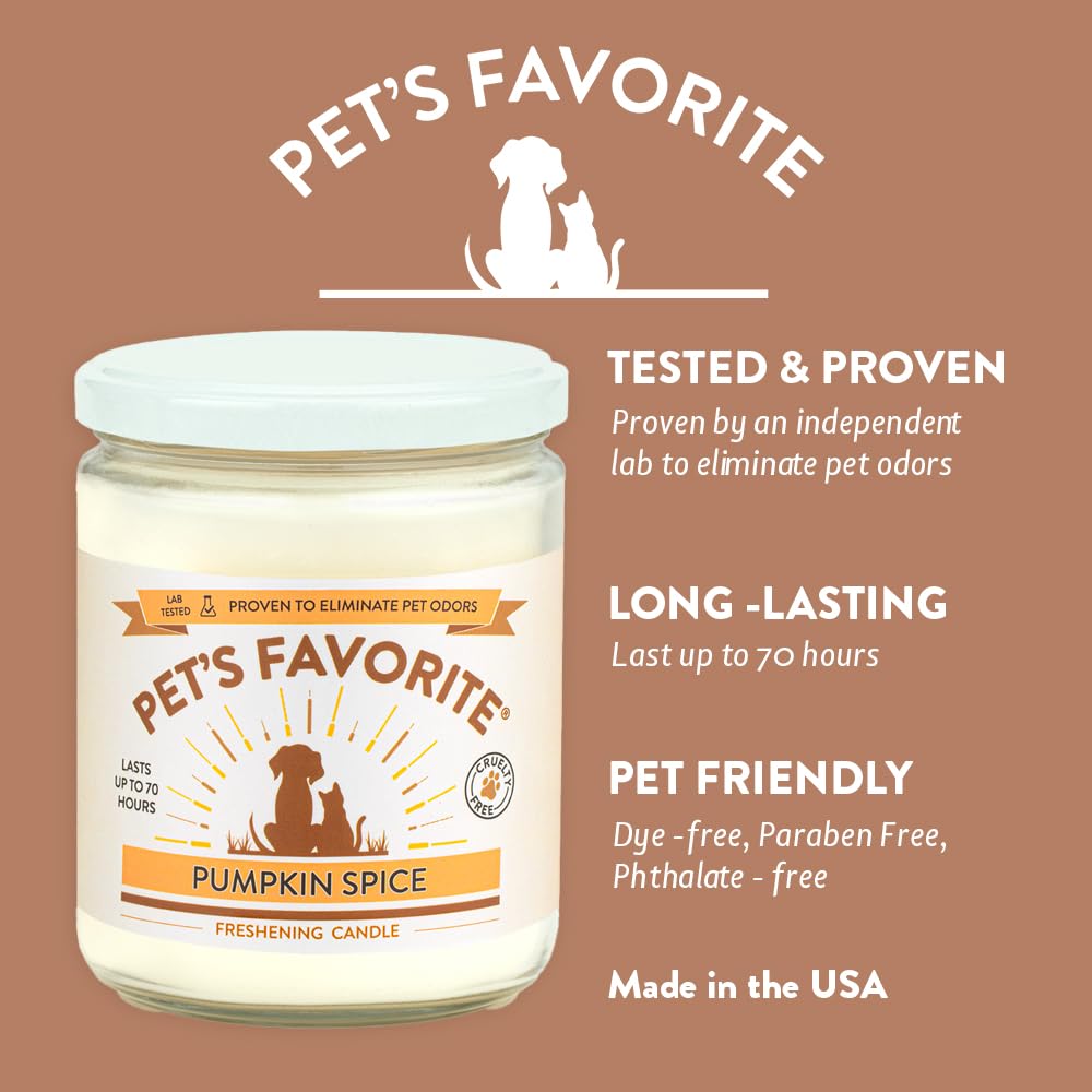 Pet's Favorite PC Pet-Friendly Scented Candle Cotton Wick Soy/Paraffin Wax Blend Pumpkin Spice