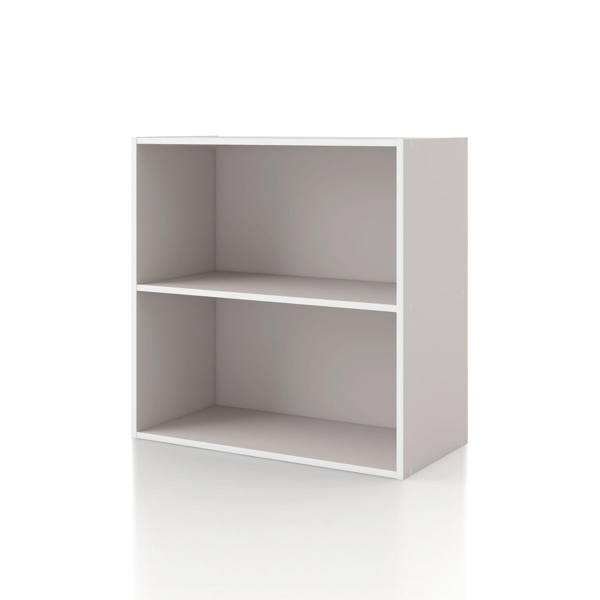 Homes: Inside + Out Apexa 2-Tier Cube Storage Organizer Shelves, Stackable Wood Bookcase Fits Cubby Bins For Organization, Dorm Teen Room Decor & Home Office, Taupe Grey