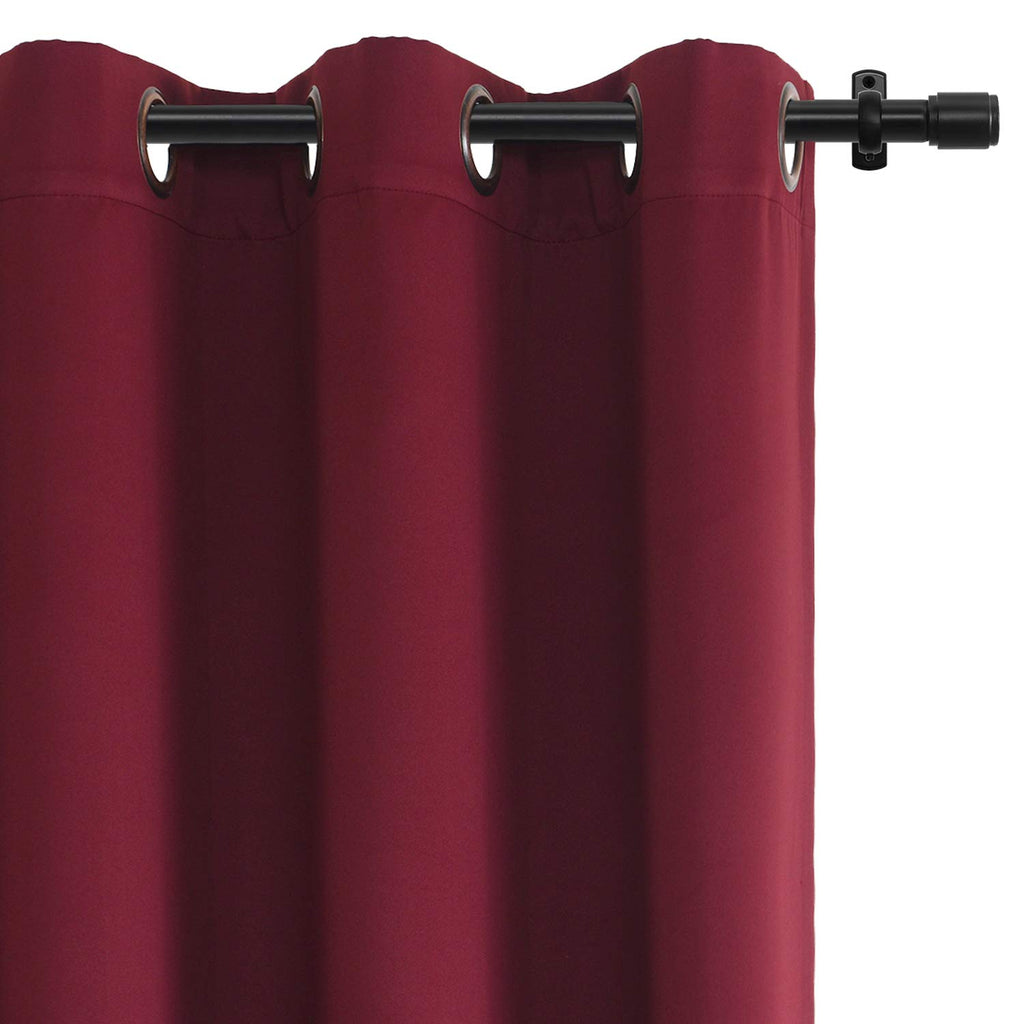 Rose Home Fashion Rhf Blackout Thermal Insulated Curtain - Antique Bronze Grommet Top For Bedroom 52W By 84L Inches- Burgundy