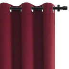 Rose Home Fashion Rhf Blackout Thermal Insulated Curtain - Antique Bronze Grommet Top For Bedroom 52W By 84L Inches- Burgundy
