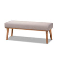 Baxton Studio Grey Fabric Upholstered and Brown Finished Wood Dining Bench