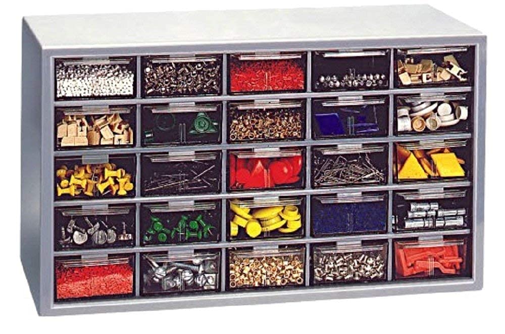 Bilvina 25 Component Organiser With 25 Drawers High Impact Polystyrene | Pack Of 1 (Grey)