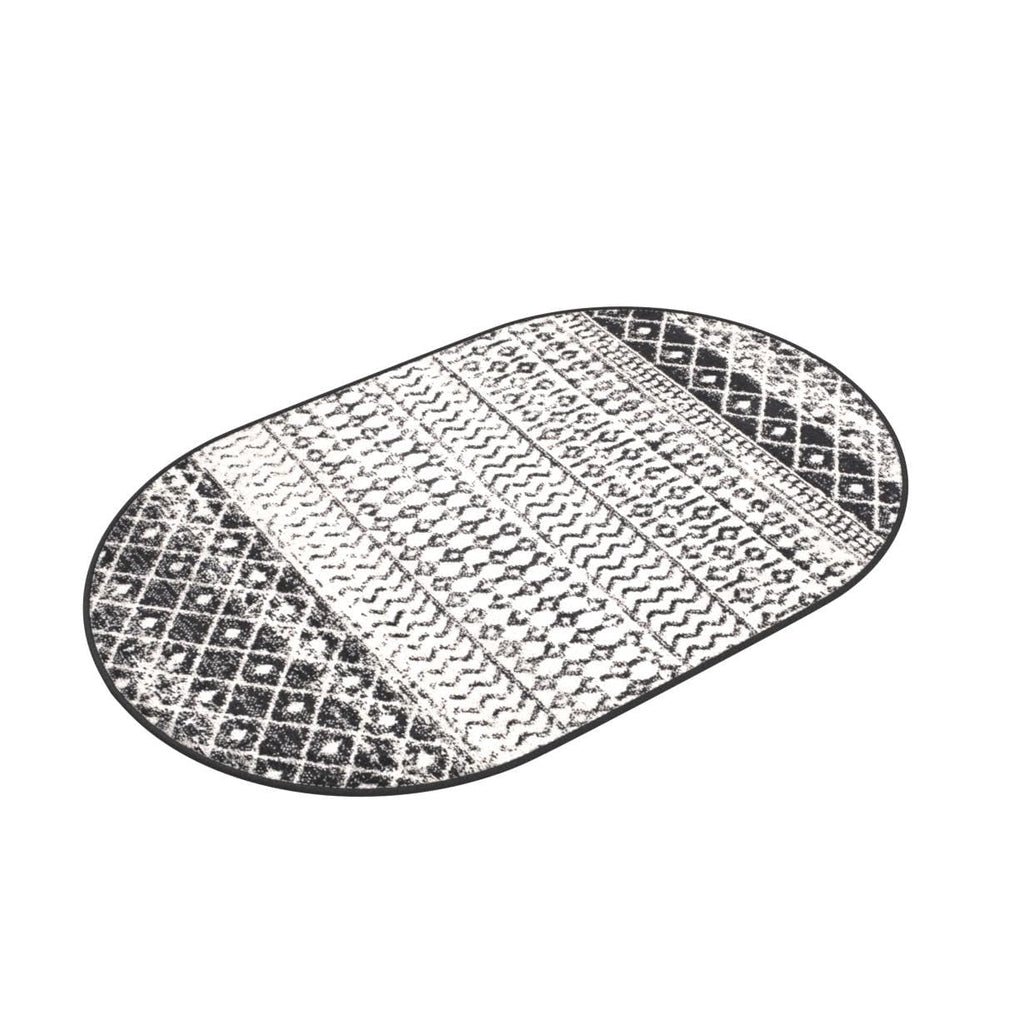 Livabliss Chester Boho Moroccan Area Rug,3' X 5' Oval,Black
