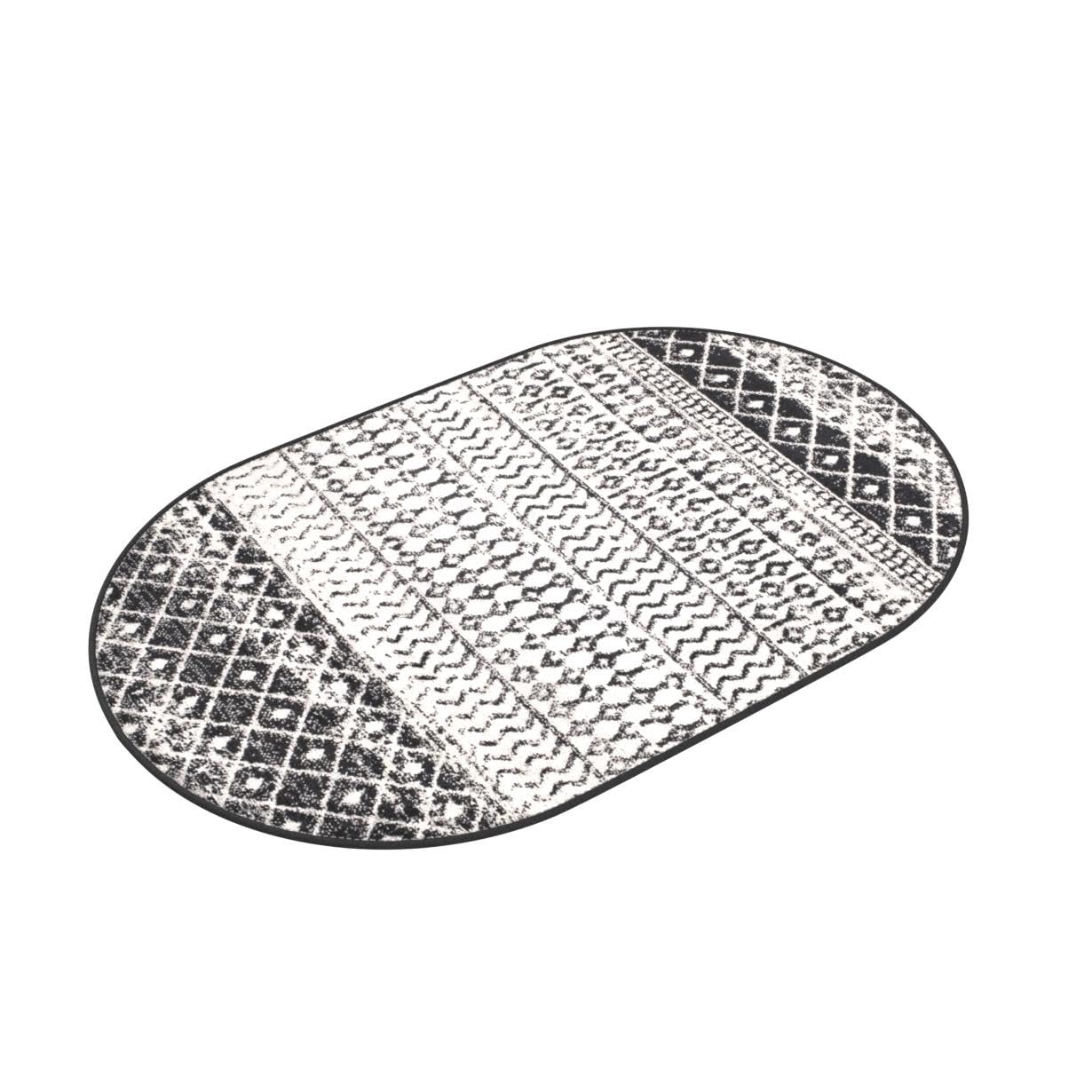 Livabliss Chester Boho Moroccan Area Rug,3' X 5' Oval,Black