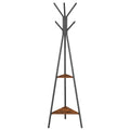 Vasagle Coat Rack Freestanding, Coat Hanger Stand, Hall Tree With 2 Shelves, For Clothes, Hat, Bag, Industrial Style, Rustic Brown And Black Urcr16Bx