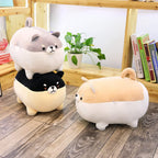 EHOTONG Shiba Inu Plush Pillow, 11.8in Black Corgi Stuffed Animal Hug Toy for Kids