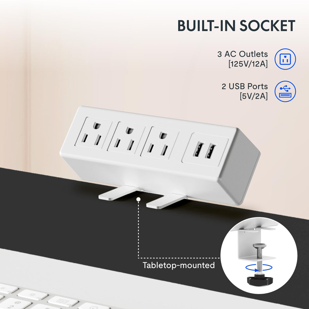 Flexispot En2 Whole-Piece Standing Desk With Clamp Power Strip, 48 X 30 Electric Stand Up Height Adjustable Desk With Cable Management (White Frame + 48' White Desktop, 2 Packages)