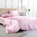 Satin Bed Sheets Queen Sheet Set, Pink Silk Sheets, 4 - Pieces Soft Bedding Set With 1 Deep Pocket Fitted Sheet,1 Flat Sheet,2 P