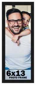 6x13 Frame Black Picture Frame - Complete Modern Photo Frame Includes UV Acrylic Shatter Guard Front, Acid Free Foam Backing Boa