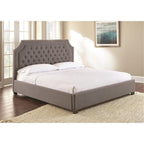 Steve Silver Willshire Tufted King Platform Bed in Gray