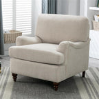 Comfort Pointe Clarendon Sea Oat Beige Polyester Fabric Upholstered Transitional Arm Chair