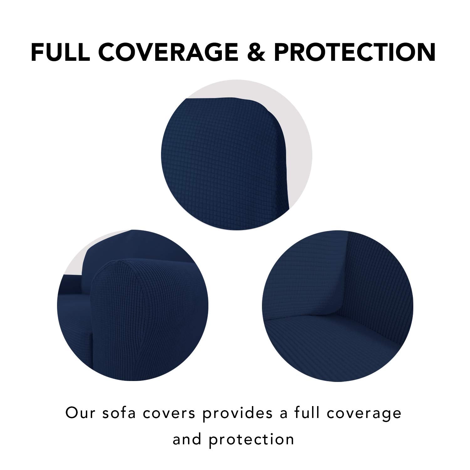 Purefit Stretch Oversized Sofa Slipcover – Spandex Jacquard Non Slip Soft Couch Sofa Cover, Washable Furniture Protector With Non Skid Foam And Elastic Bottom For Kids (Oversized Sofa,Navy)