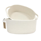 DAVIHOMI 2-Piece Small Woven Storage Basket for Organizing|Cotton Rope Basket for Closet Shelving Storage|Gift Basket for Empty 