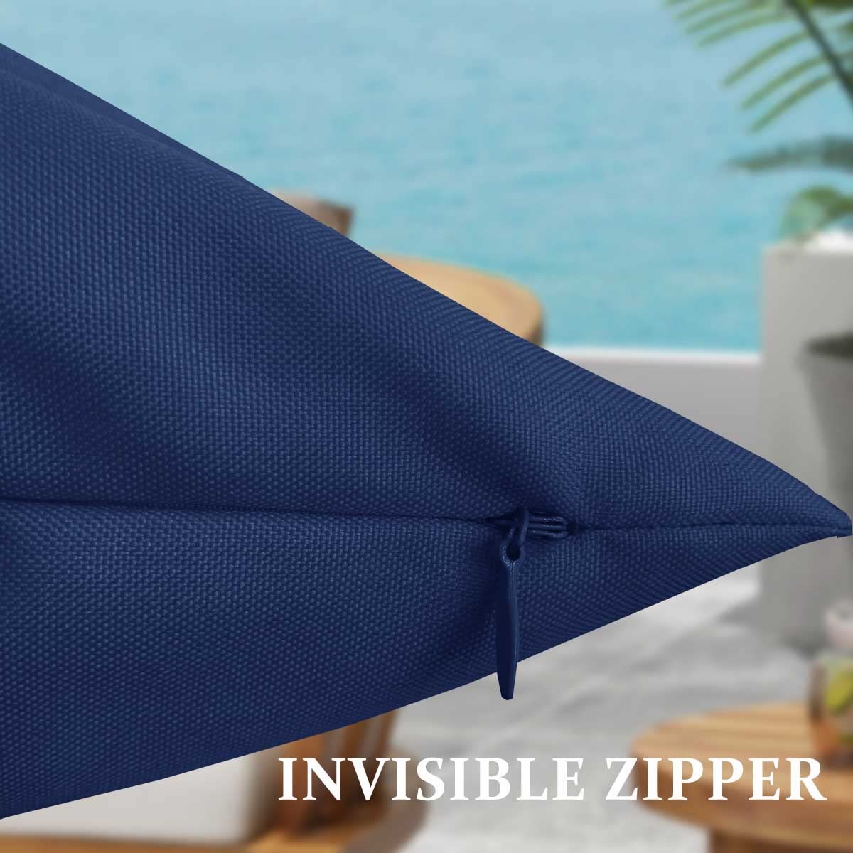 Sofjagetq Navy Blue Outdoor Pillow Covers, Waterproof Durable Throw Pillow Covers For Patio, Porch, Decoration Pillow Covers (18