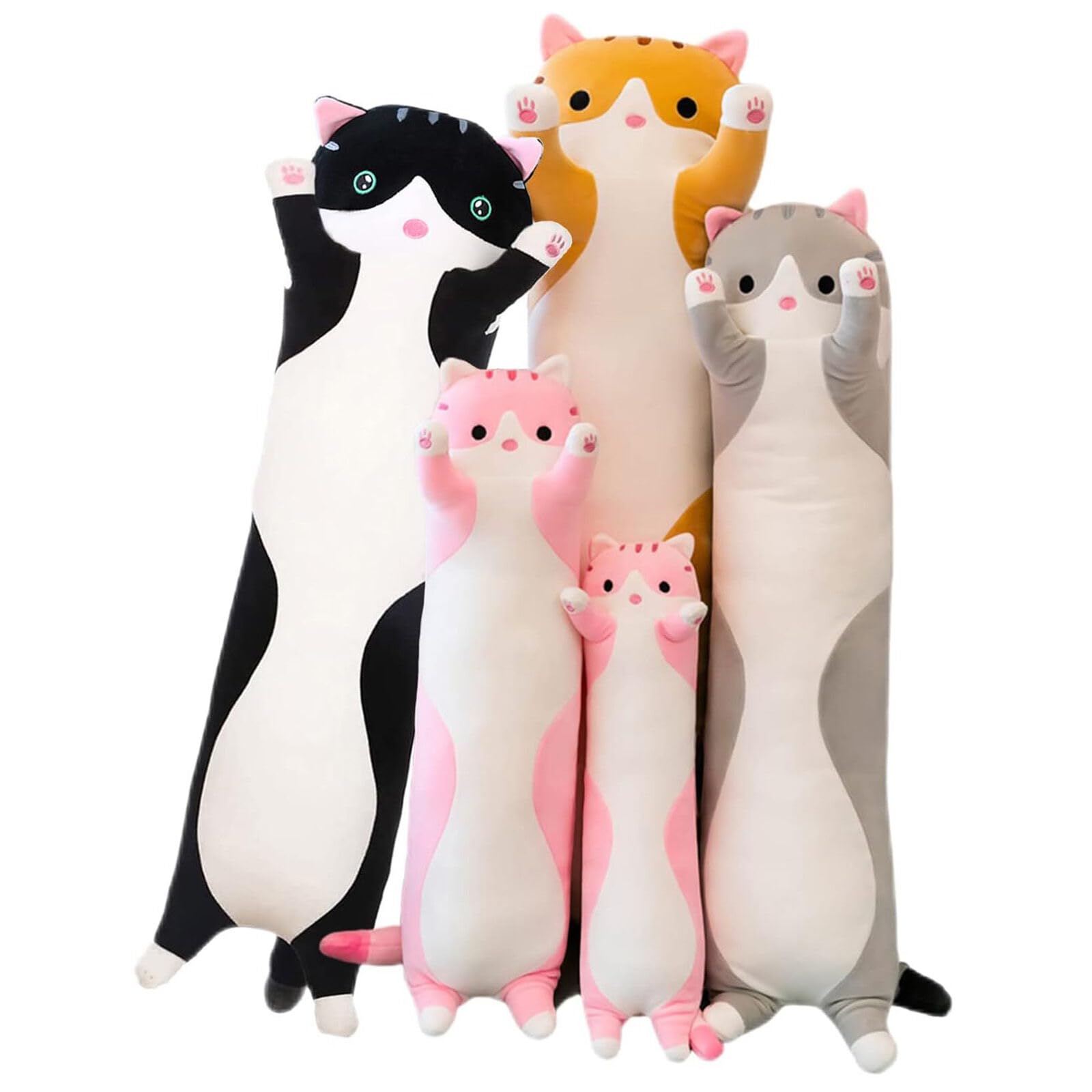 Long Cat Plush Pillow Soft Cat Hugging Pillow Stuffed Animal Pillow Cute Kitty Throw Pillow Gift for Boys Girls(110cm/43.30inch,