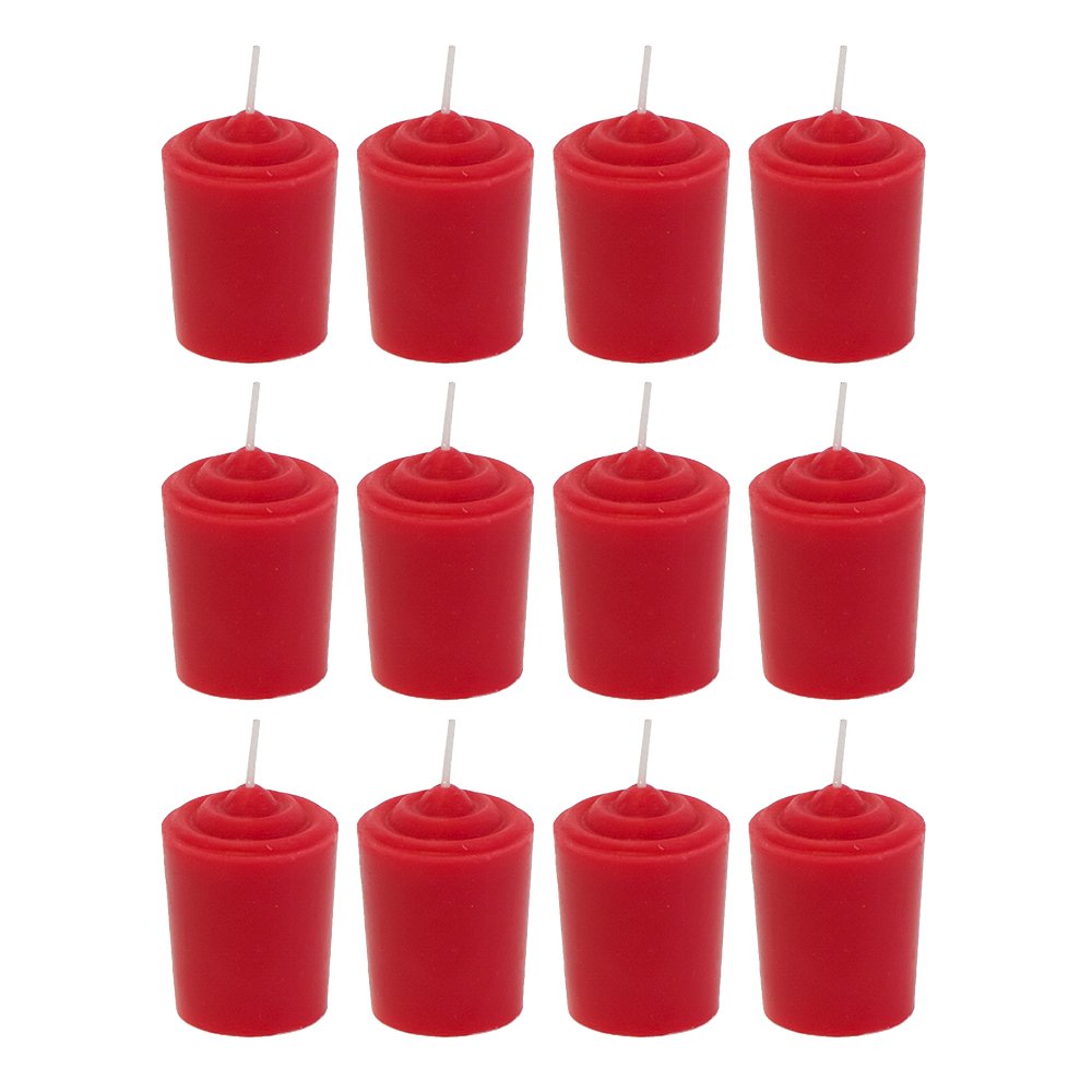 Red Unscented 15 Hours Votive Candles Pack of 12